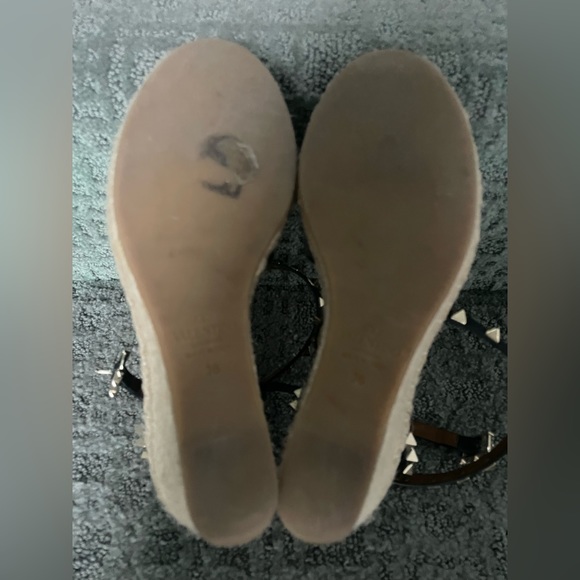 Valentino Garavani Women's Rockstud Wedge Espadrilles Leather Black size 36 - Picture 7 of 10